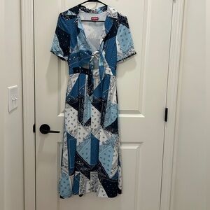 Staud bandana patchwork dress